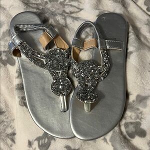NWOT Glitter Thong Sandals